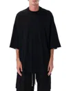 Rick Owens Drkshdw Drkshdw By Rick Owens Oversized Black Cotton T-shirt With Relaxed Fit In Black