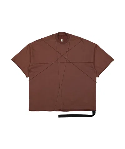 Rick Owens Drkshdw Tommy T Exposed-seam T-shirt In Brown