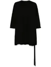 Rick Owens Drkshdw Drkshdw By Rick Owens Oversized Cotton T-shirt With Geometric Design And Relaxed Fit In Black