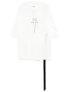Rick Owens Drkshdw Graphic Print Oversized Crewneck T-shirt In White