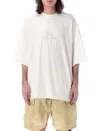 Rick Owens Drkshdw Graphic Print Oversized Crewneck T-shirt In White/black Print