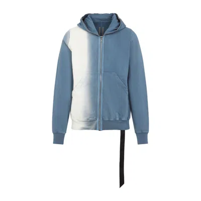 Rick Owens Drkshdw Drkshdw By Rick Owens Toothpaste Degrade Blue Cotton Gimp Hoodie In Multi