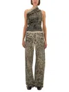 Rick Owens Drkshdw Asymmetric Abstract Pattern Sleeveless Top In Multi