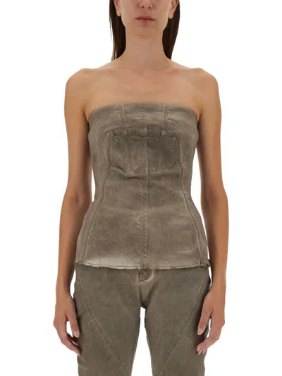 Rick Owens Drkshdw Drkshdw By Rick Owens Bustier Top In Beige
