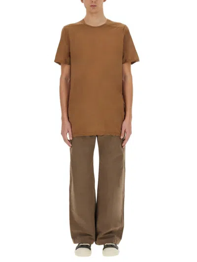 Rick Owens Drkshdw Tommy Organic Cotton T-shirt In Brown