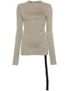Rick Owens Drkshdw Long Sleeve Denim T-shirt In Grey