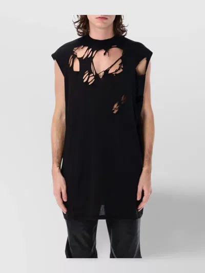 Rick Owens Drkshdw Torn Sleeveless T-shirt In Black
