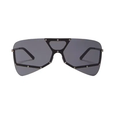 Pre-owned Rick Owens Drkshdw Tower Sunglasses 'silver Temple/black' | Men's Size Onesize