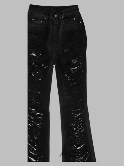 Rick Owens Drkshdw Flared Trousers In Black