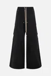 Rick Owens Drkshdw Black Hollywood Imbalanced Double Cargo Jumbo Belas Denim Cargo Pants In Black