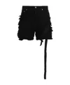 Rick Owens Drkshdw Trucker Cut-off Denim Shorts In Black