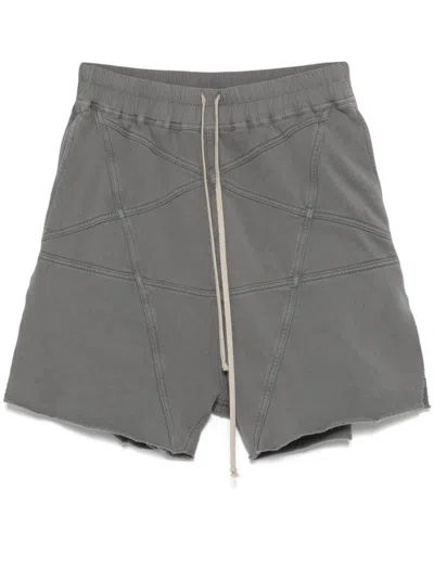 Rick Owens Drkshdw Trucker Cut Offs Track Shorts In Grey