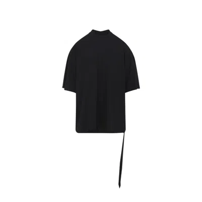 Rick Owens Drkshdw Tommy Turtleneck Short Sleeve Tie Top In Black