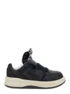 Rick Owens Drkshdw 'turbowpn' Black Low Top Sneakers With Logo Detail And Elongated Tongue