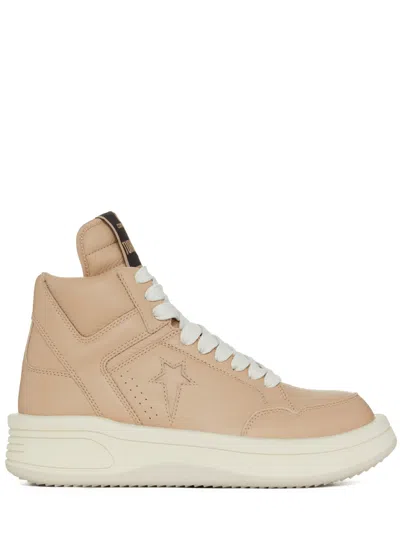 Rick Owens Drkshdw Tan Converse Edition Turbowpn Mid Sneakers In Neutrals