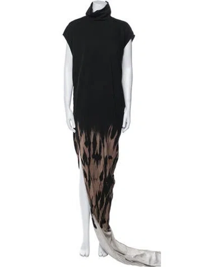 Pre-owned Rick Owens Drkshdw Turtleneck Long Dress In Black