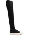 Rick Owens Drkshdw Black Hollywood High-sock Sneaks Tall Boots In Black