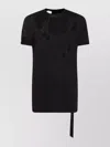 Rick Owens Drkshdw Uneven Hem Distressed Short Sleeves In Black