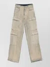 Rick Owens Drkshdw Utility Straight Leg Cargo Denim Trousers In Neutral