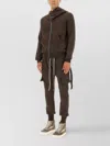 Rick Owens Drkshdw Asymmetric Collar Knitwear Kangaroo Pocket In Brown
