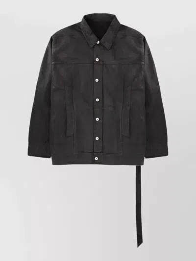 Rick Owens Drkshdw Utility Worker Jacket Long Sleeves In Black