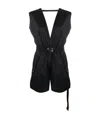 Rick Owens Drkshdw Sleeveless Cotton Playsuit In Black