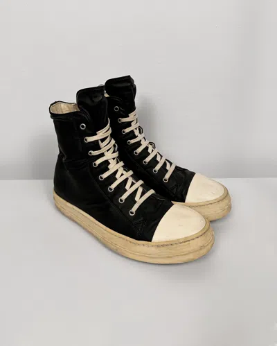 Pre-owned Rick Owens Drkshdw Vegan Leather Ramones Shoes In Black
