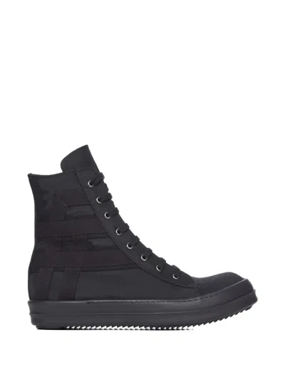 Rick Owens Drkshdw Vegan Sneaks High-top Panelled Sneakers In Black