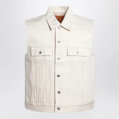 Rick Owens Drkshdw Vest Ivory In Denim In Multi