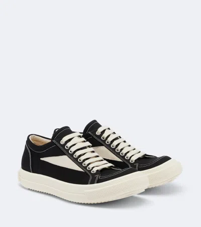 Rick Owens Drkshdw Vintage Denim Low-top Sneakers In Black