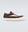 Rick Owens Sneakers Low-top Concordians Runway Vintage In Suede Leather In Brown