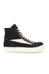 Rick Owens Drkshdw Drkshdw By Rick Owens High-top Sneakers With Calf Leather Accents In Black & Milk