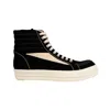 Rick Owens Drkshdw Drkshdw By Rick Owens High-top Sneakers With Calf Leather Accents In Nero/latte