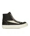 Rick Owens Drkshdw Drkshdw By Rick Owens High-top Sneakers With Calf Leather Accents In Black