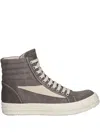 Rick Owens Drkshdw Vintage Lace-up High-top Sneakers In Gray