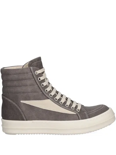 Rick Owens Drkshdw Vintage Lace-up High-top Sneakers In Gray