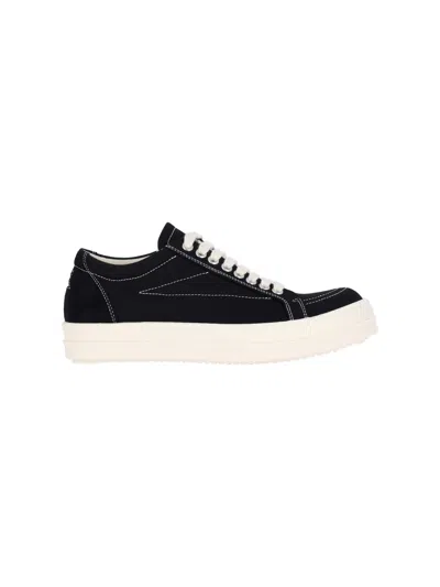 Rick Owens Drkshdw Pentagram Vintage Denim Sneakers In Black