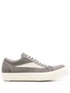Rick Owens Drkshdw Canvas Sneakers With Shark Tooth Toe Caps In Gray
