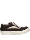 Rick Owens Drkshdw Vintage Sneaks Brushed-effect Sneakers In Brown