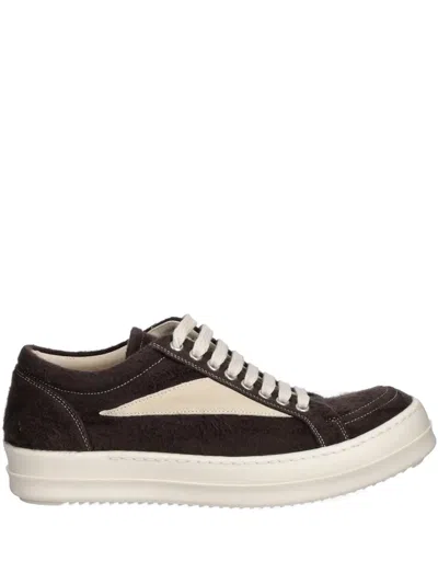 Rick Owens Drkshdw Vintage Sneaks Brushed-effect Sneakers In Brown