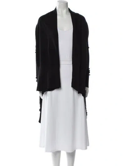 Pre-owned Rick Owens Drkshdw Virgin Wool Open Front Sweater In Black