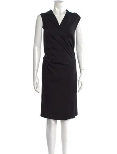 Pre-owned Rick Owens Drkshdw V-neck Knee-length Dress In Black