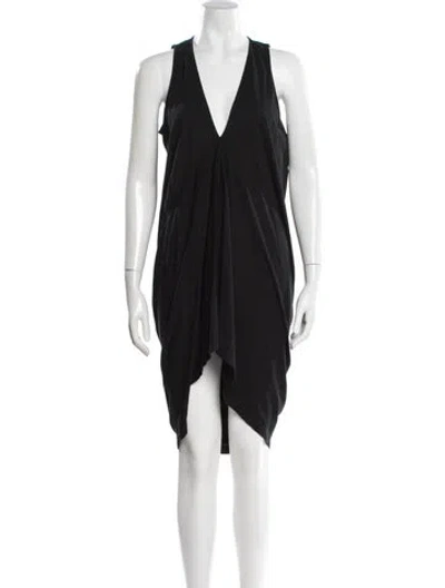 Pre-owned Rick Owens Drkshdw V-neck Mini Dress In Black
