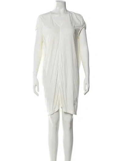 Pre-owned Rick Owens Drkshdw V-neck Mini Dress In Neutral