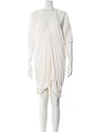 Pre-owned Rick Owens Drkshdw V-neck Mini Dress In Neutral