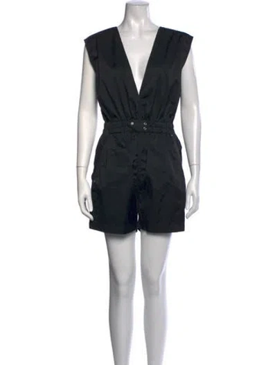 Pre-owned Rick Owens Drkshdw V-neck Romper In Black