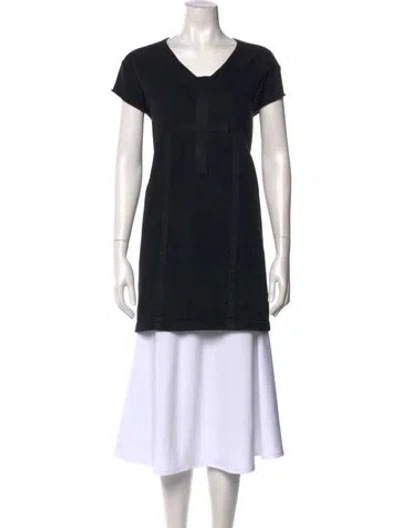 Pre-owned Rick Owens Drkshdw V-neck Short Sleeve Tunic In Black