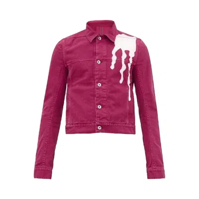 Pre-owned Rick Owens Drkshdw Vomit Worker Jacket 'fuchsia' | Red | Men's Size S