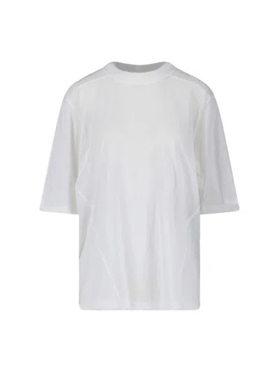 RICK OWENS DRKSHDW WALRUS" T-SHIRT WITH SIDE TIE - WHITE