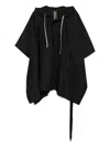 Rick Owens Drkshdw Drkshdw By Rick Owens Waterproof Cape With Hood In Black